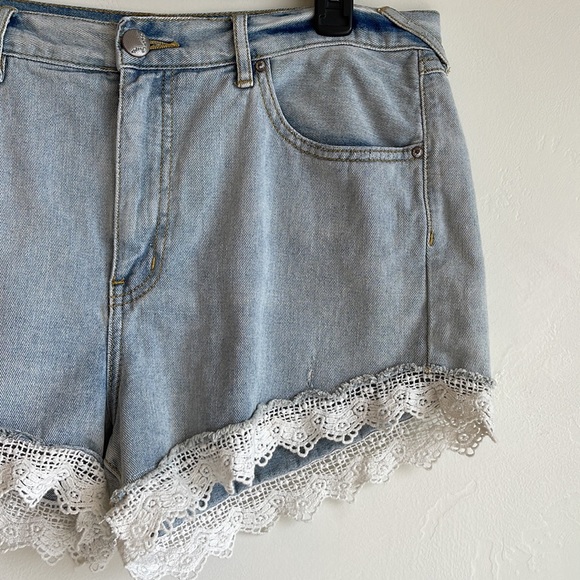 Free People Pants - Free People lace lined denim shorts. 30